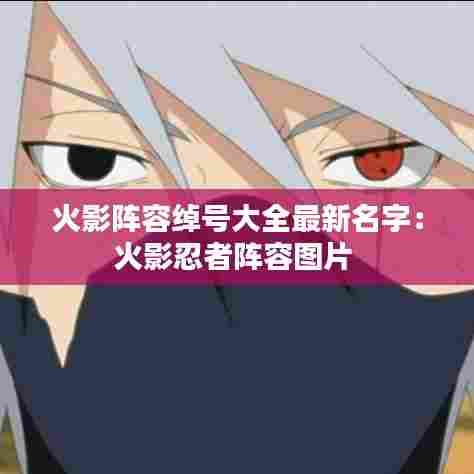 火影阵容绰号大全最新名字:火影忍者阵容图片