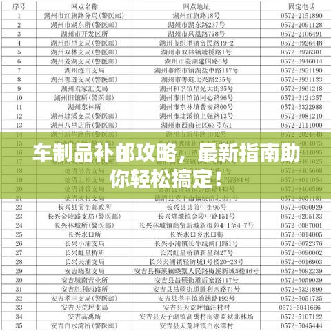 车制品补邮攻略,最新指南助你轻松搞定!