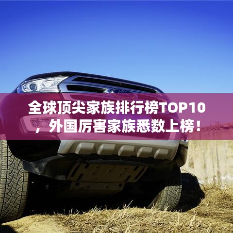 全球顶尖家族排行榜TOP10,外国厉害家族悉数上榜!