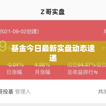 基金今日最新实盘动态速递