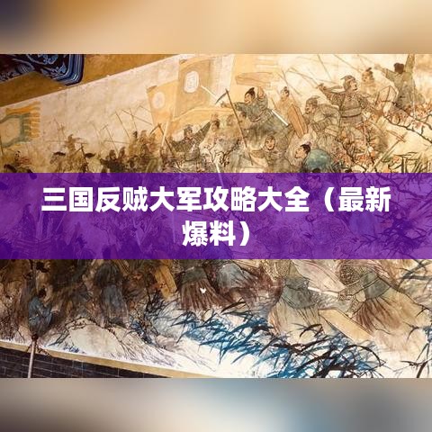 三国反贼大军攻略大全(最新爆料)