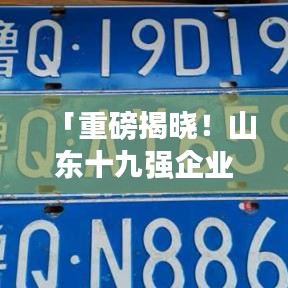 「重磅揭晓!山东十九强企业排名榜单出炉!」