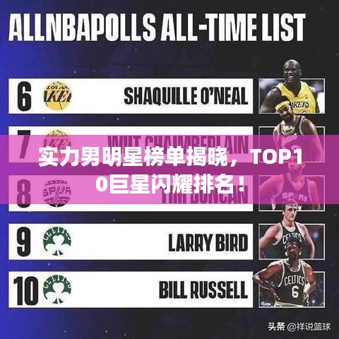 实力男明星榜单揭晓,TOP10巨星闪耀排名!