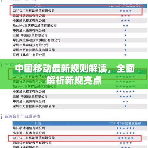 中国移动最新规则解读,全面解析新规亮点