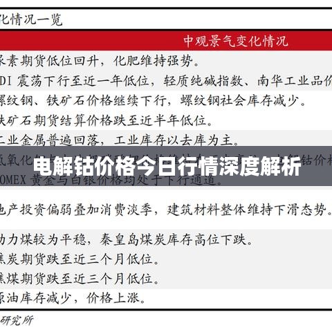 电解钴价格今日行情深度解析